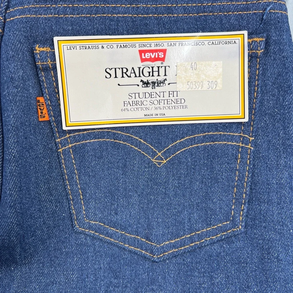 Vintage Levi's Deadstock Jeans Blue‎ Denim Orange Tab Student Fit USA Size 30x34